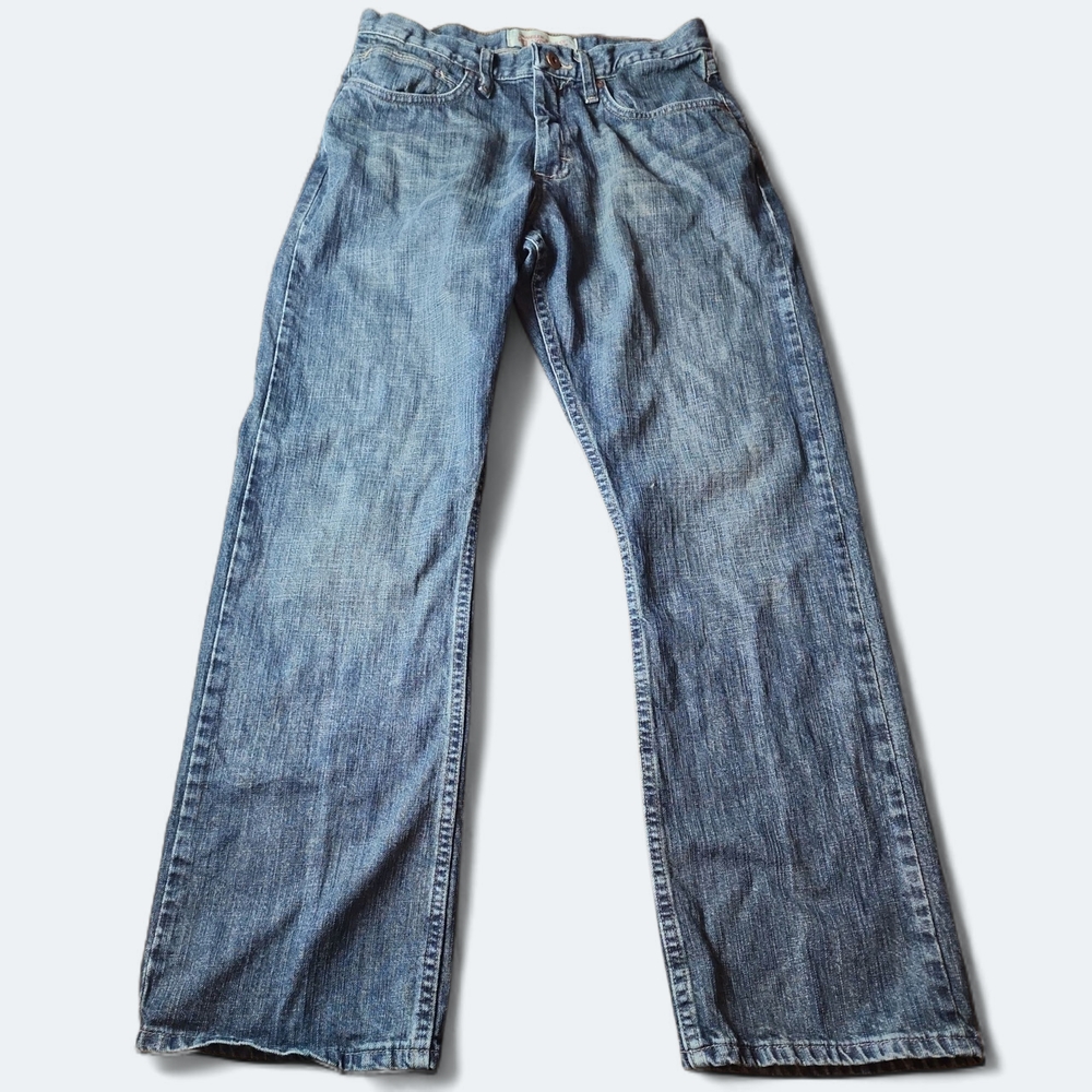 WRANGLER | Y2K 5-Pocket Relaxed Fit Bootcut Denim Blue Jeans for Men | 29‎ X 30